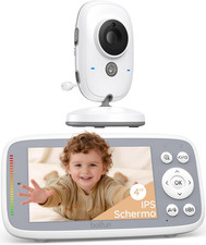 Baby Monitor Video E Audio, Schermo IPS 4" 720P Protettivo, Visione Notturna, Au