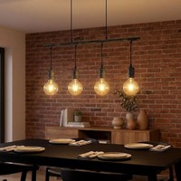 HäNgelampe Pendelleuchte Esstischleuchte 4 Flammig Industrial Lampe Grau H 120Cm