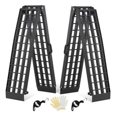 2PCS 7.5' Heavy Duty Ramps 3000Lbs Capacity Aluminum Folding Loading Ramps with