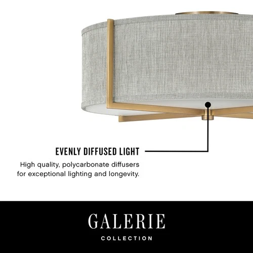 Hinkley Lighting 41708 Axis 20"W Galerie Semi-Flush Ceiling - Brass - Picture 5 of 5