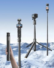 Windproof 63" Selfie Stick Tripod for DJI Osmo Pocket 3, Auto-Opening Upon Gr...