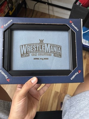 WWE 2023 WrestleMania 39 ''Goes Hollywood'' Framed Mat Relic 6x9'' Fanatics w/ Box