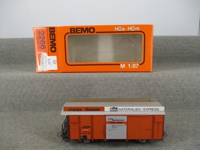 Bemo H0m 2266 gedeckter Güterwagen Baumaterialien Gasser der RhB in OVP BB 422