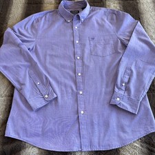 Chaps Mens Long Sleeve Button Down Custom Fit Lavender Dress Shirt