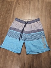 HURLEY Mens Graphic Swimming Shorts Medium Blue Striped Polyester 1313