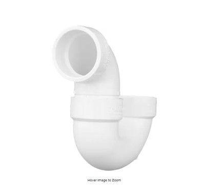 2 In. DWV PVC P-Trap with Solvent Weld Joint