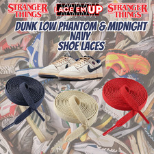 Dunk Low Phantom Midnight navy Shoe Laces Spotted Splatter Cement replacement