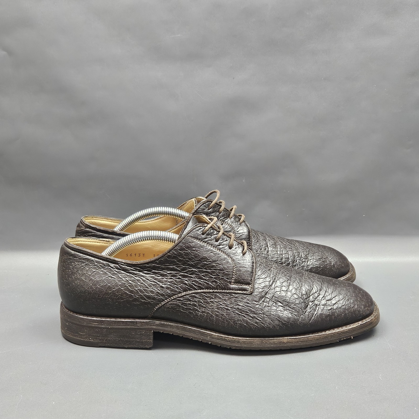 SAOLA Scarpe Gravati Uomo Taglia 10 Derby Abito Pelle Peccario Made in Italy Formali