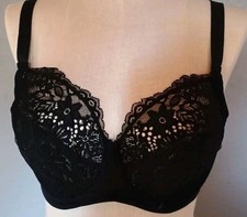 NWOT Auden Target 40DD Unlined Demi Coverage Underwire Black BRA Lace Semi Sheer
