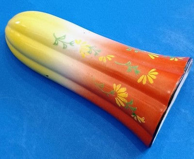 Vintage Wall Pocket Vase Hand Painted Japan MCM Floral Pattern Porcelain