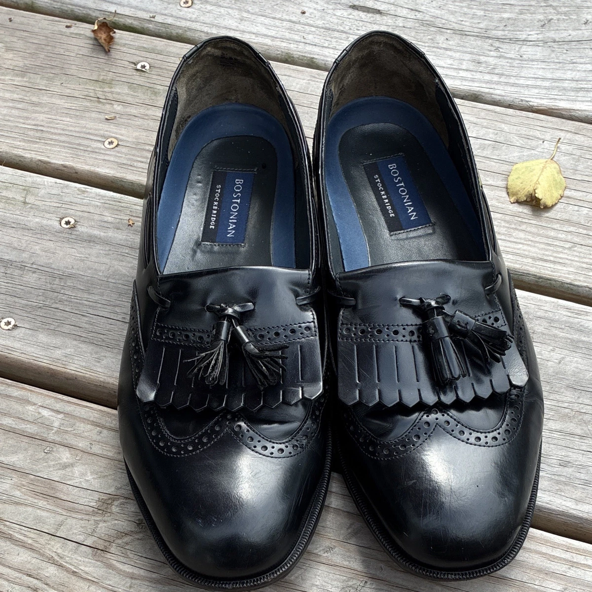 Bostonian Men\'s Black Leather Tassel Slip-On Loafers goodyear-welted loafers BOSTONIAN Classic Mens Shoes Wingtip Tassel Loafers Leather  main image 4