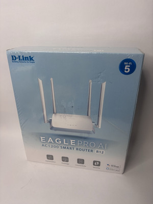 Brand New - D-Link R12, Eagle Pro Ai Smart WiFi Internet Router (AC1200) 