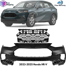 Front Bumper Cover Fascia & Grille Assembly Kit For 2023-2025 Honda HR-V