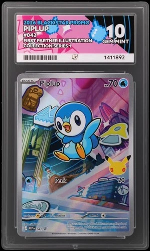 Piplup 042 Black Star Promo Graded Pokemon Card ACE 10 PERFECT SUBS