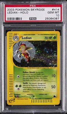 2003 POKEMON SKYRIDGE #H14 LEDIAN-HOLO PSA 10