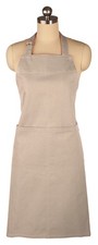 MU Kitchen Adjustable Cotton Herringbone Weave Apron, 35-Inches, Flax