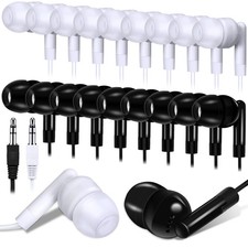 Kanayu 100-Pack Earbuds Bulk, Basic Student Earphones, 3.5mm Jack, Individually