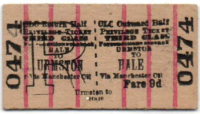 Cheshire Lines (CLC) Eisenbahnticket Urmston nach Hale