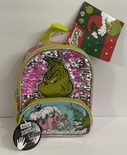 The Grinch Toddler Girl Mini Backpack Sequins NWT