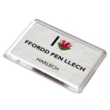 FRIDGE MAGNET - I Love Ffordd Pen Llech, Harlech, Wales