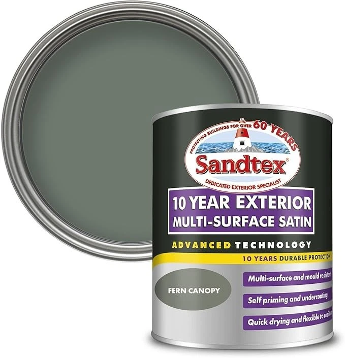 SANDTEX 10 ANNI VERNICE SATINATA MULTISUPERFICIE ESTERNA 750ML PER METALLO LEGNO PLASTICA - Immagine 3 di 4