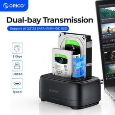 ORICO 2 Bay Hard Drive Docking Station Type C USB 3.0 for 2.5" 3.5'' HDD SSD