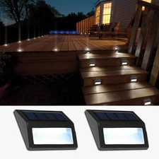 Solar Lights Outdoor, Waterproof Solar Powered Deck Step Lights for Patio Gar...