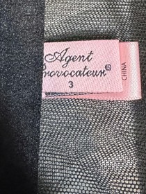 Agent Provocateur Jet Black Sheer Mesh Corset with Patent Trim and Art Deco Bon&eacute;
