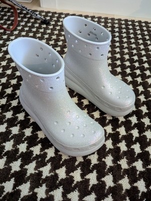 Crocs Boots Silver Glitter Women's 9 New