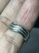 Vintage Wave Silver Band Ring Size6