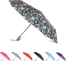 Totes Auto Open/Close Windproof Ultimate Compact Umbrella with UV and Water Repe