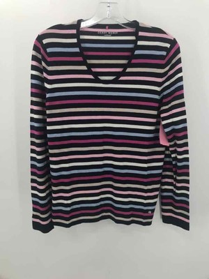 Pre-Owned Gerry Weber Navy Size 8 Stripe Sweater