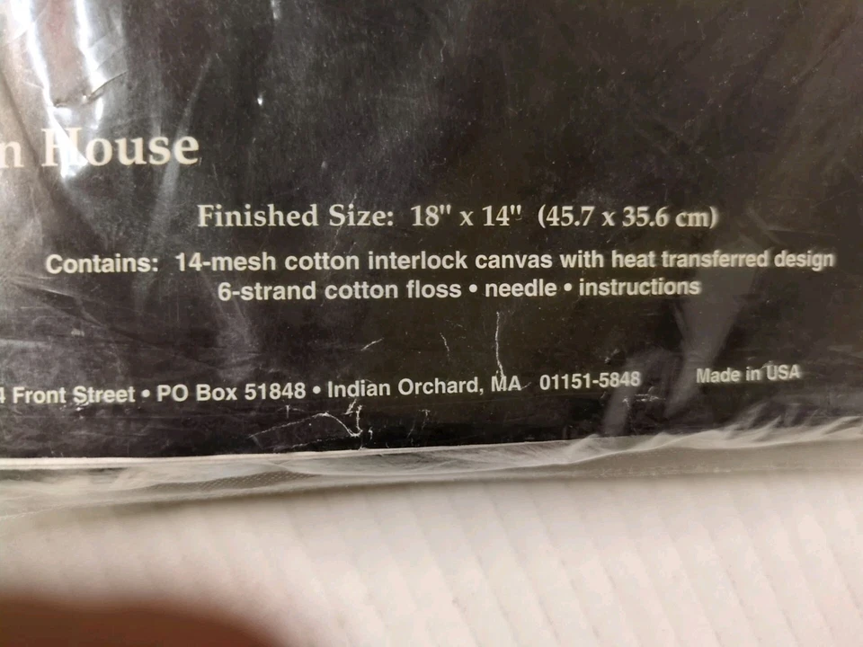 Kit de casa victoriana Janlynn Needlepoint 1995 18x14 vintage nuevo sellado Foto 4 de 4