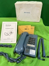 Vintage Northern Telecom Harmony BLUE Desk Push Button PHONE+Box not Rotary Dial