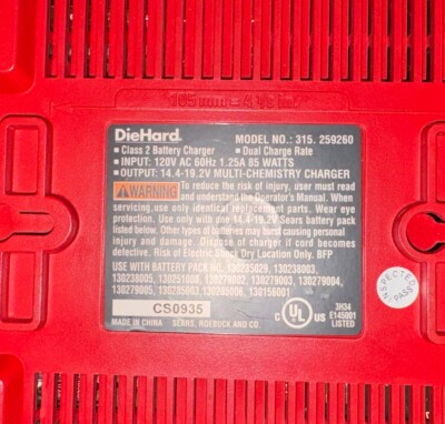 Craftsman DieHard 14.4-19.2V Li-Ion and Ni-Cd Battery Charger