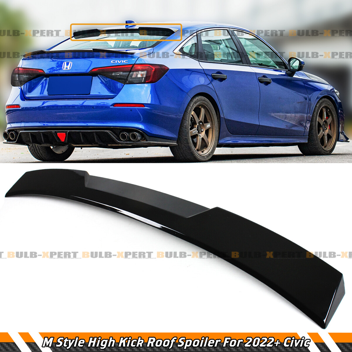FOR 2022-25 HONDA CIVIC LX EX Si SEDAN JDM GLOSS BLACK REAR