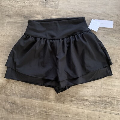 Yogalicious Women s Black Lightstreme Flirty 2 in 1 Short Size XL ~ SHY35941