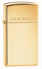 Zippo 1654 Windproof Slim High Polished Solid Brass Lighter With Solid Brass NIB