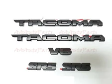 5PC KIT MATTE BLACKOUT EMBLEM OVERLAY KIT FIT FOR 2016-2021 TOYOTA TACOMA SR5 V6