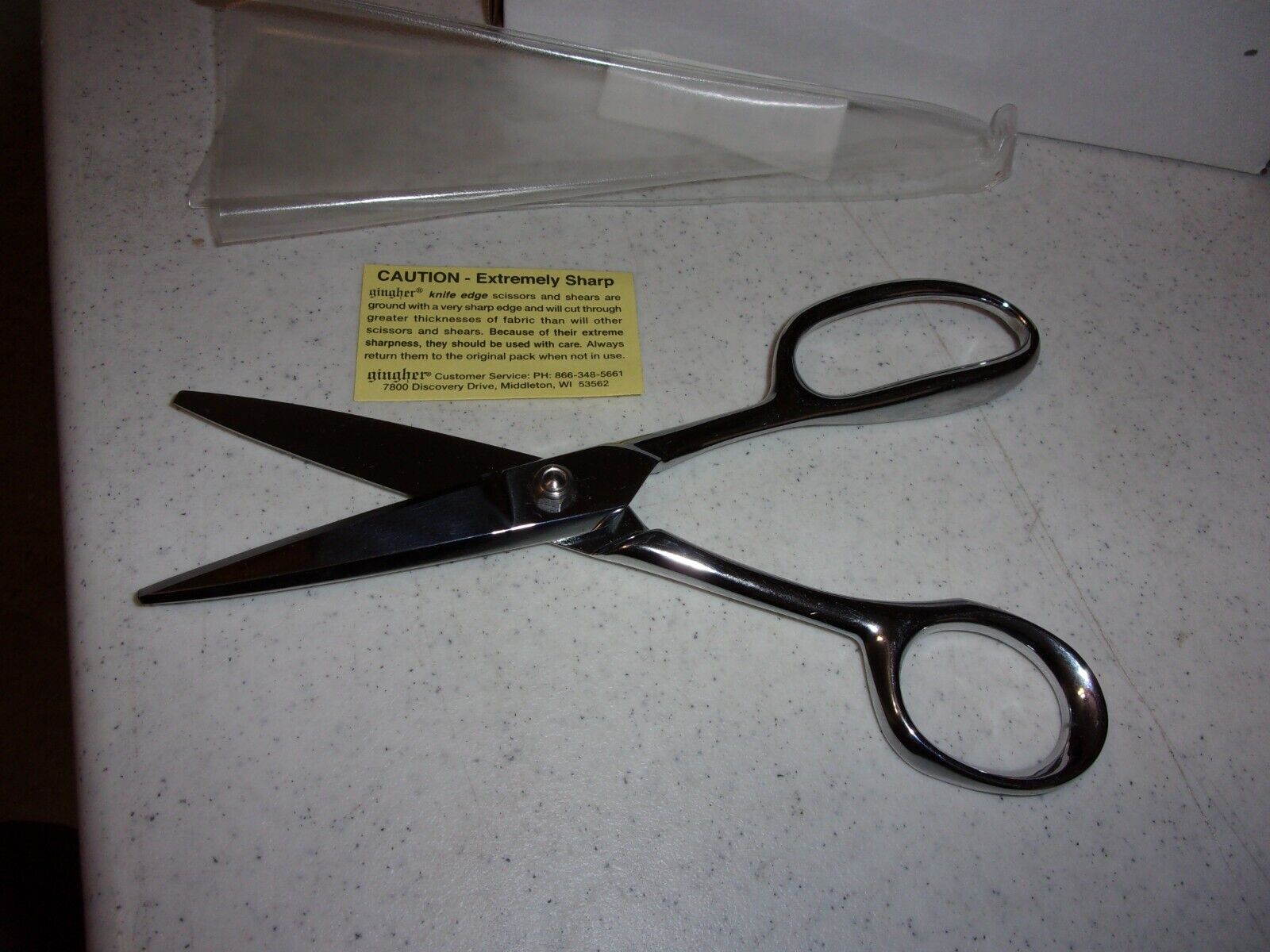 220560-1002 Gingher 8" Knife Edge Blunt Utility Shears Italy NIP SEWING LEATHER