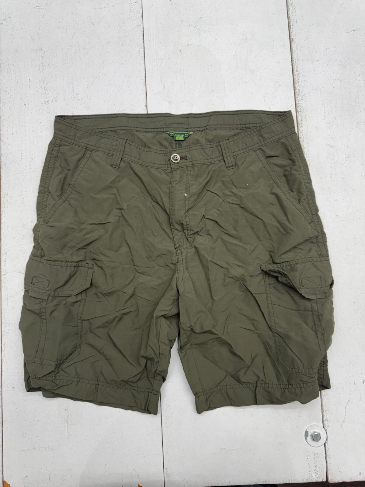Bass Dark Green Cargo Hiking Shorts Mens Size 36/10