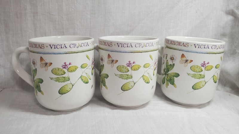 Set Of 3 Marjolein Bastin Wildflower Meadow Mugs Cups
