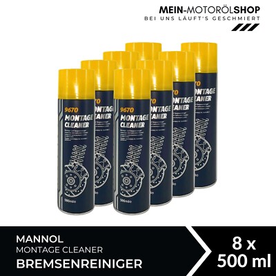 Mannol Montage Cleaner/Bremsenreiniger/Universalreiniger 8x500 ML = 4 Liter