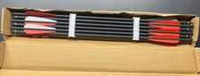 22” black, red white hunting arrows 12pcs