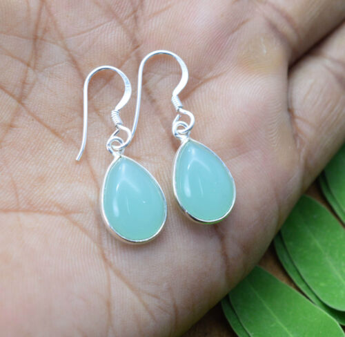 925 Solid Sterling Silver Green Onyx,Garnet Multi Stone Hook Earring Ji760 - Picture 8 of 81