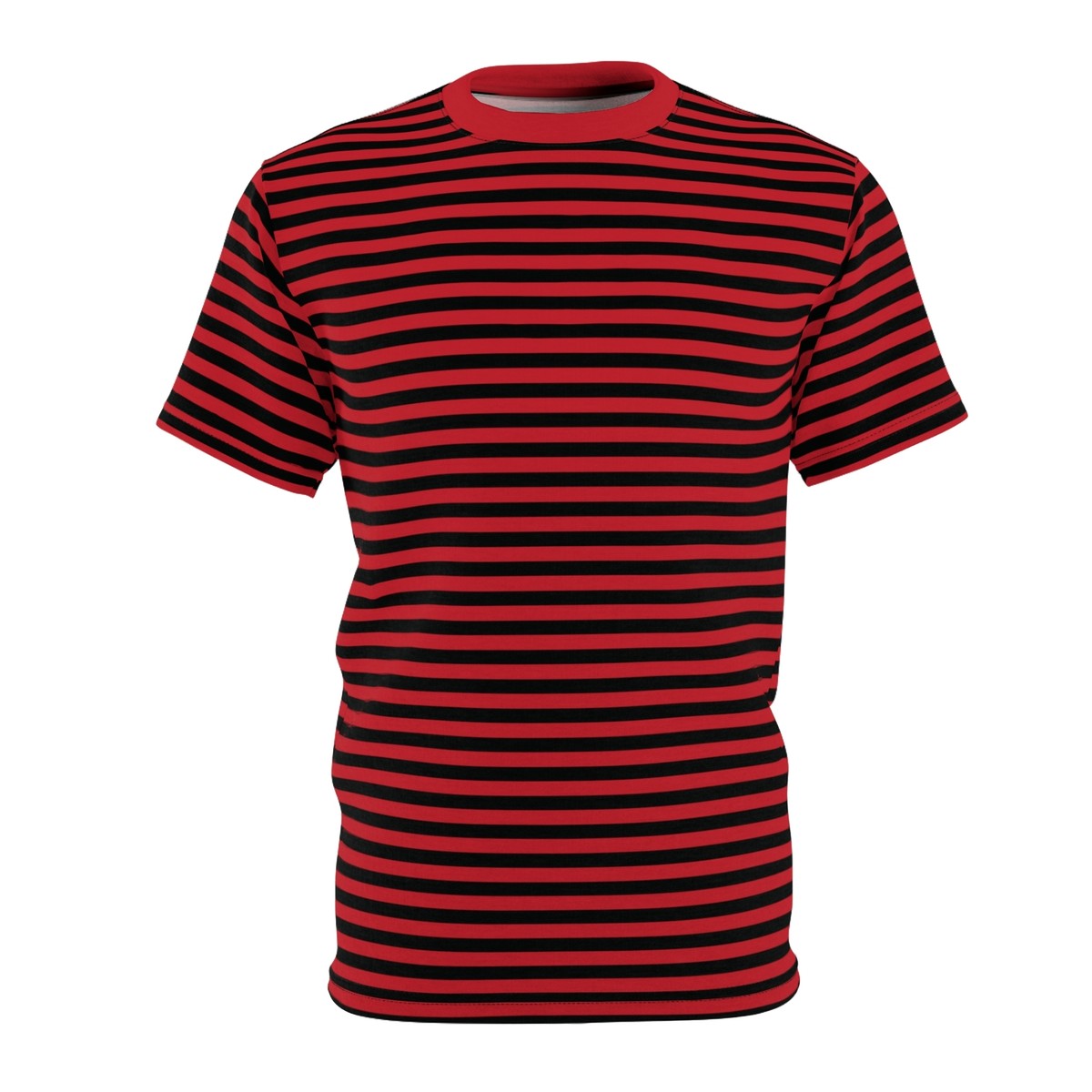 Red Striped T-Shirt Black & Red T-Shirt Gothic Short Sleeve