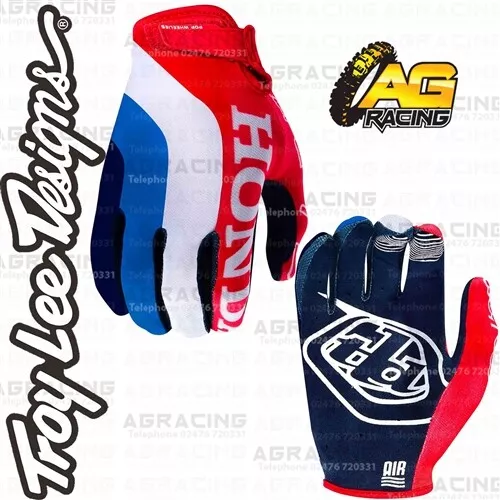 Troy Lee Designs Air Adult Gloves Honda Red White Blue Motocross Enduo Quad  ATV