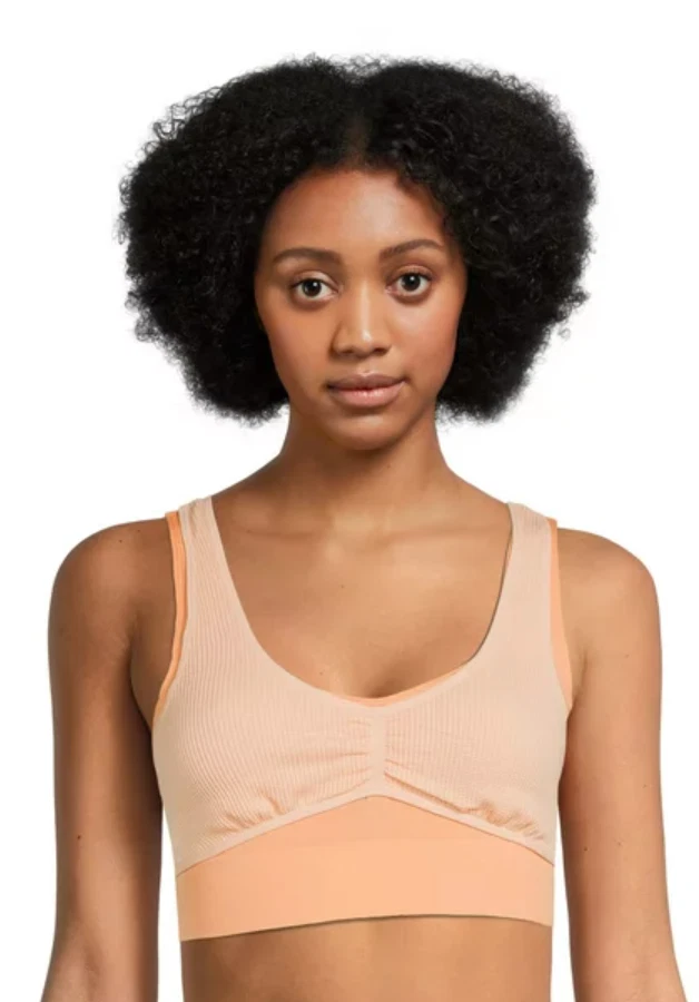 XL No Boundaries Juniors' Seamless Double Layered Bralette Orange