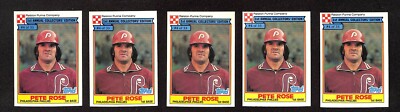 1984 Topps Ralston Purina #4 Pete Rose 5ct Phillies Baseball Card Lot 3401B