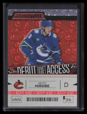 2023-24 Upper Deck Credentials #132 Akito Hirose Debut Ticket Access Orange /249